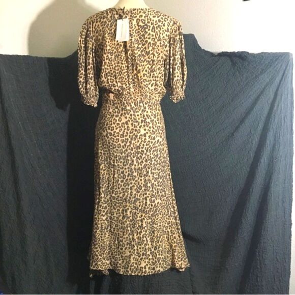 Faithfull the Brand Marie Louise Animal Print Dress Size Large - Picture 5 of 10